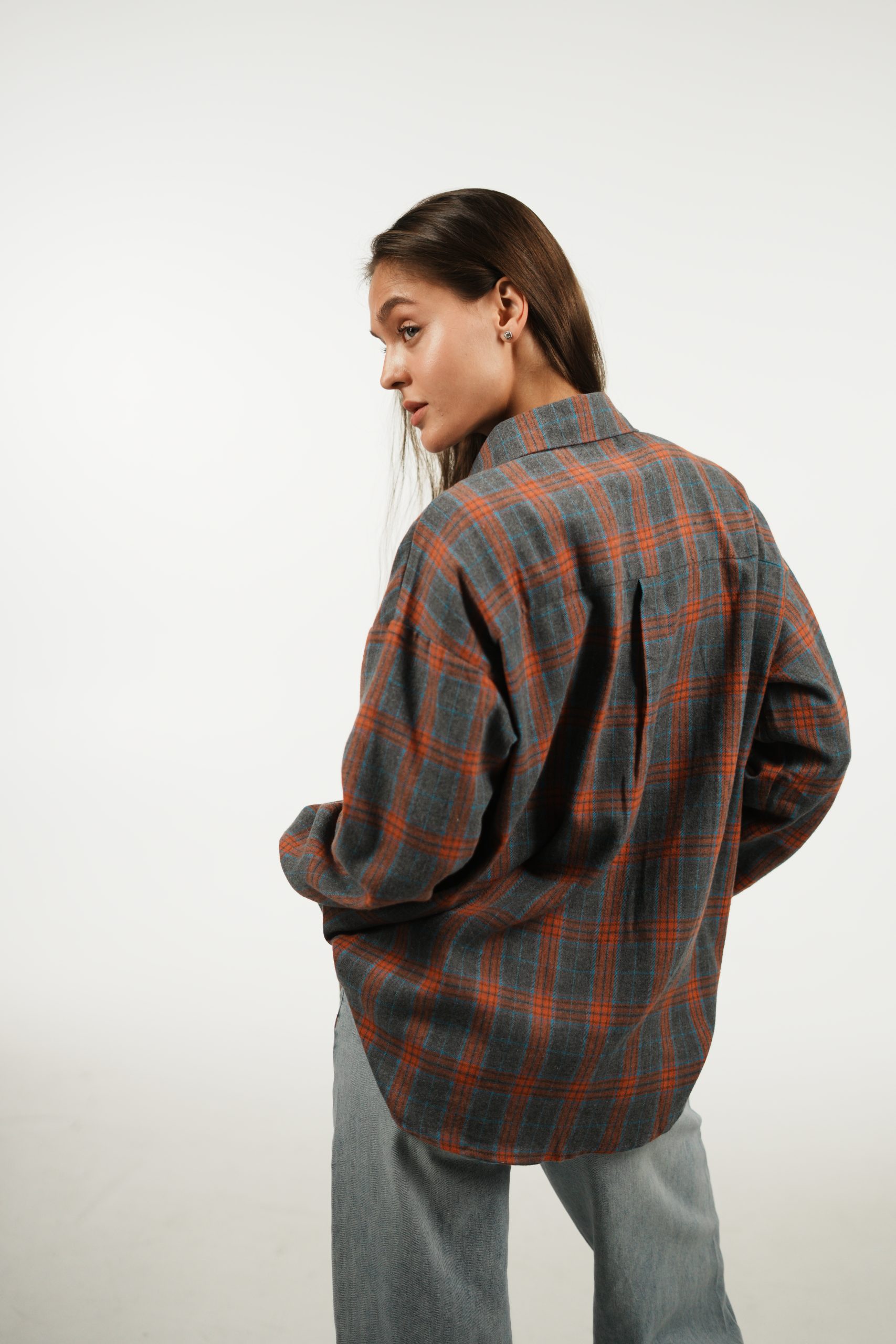 Рубашка в клетку TUO MONDO (Оранжевый)