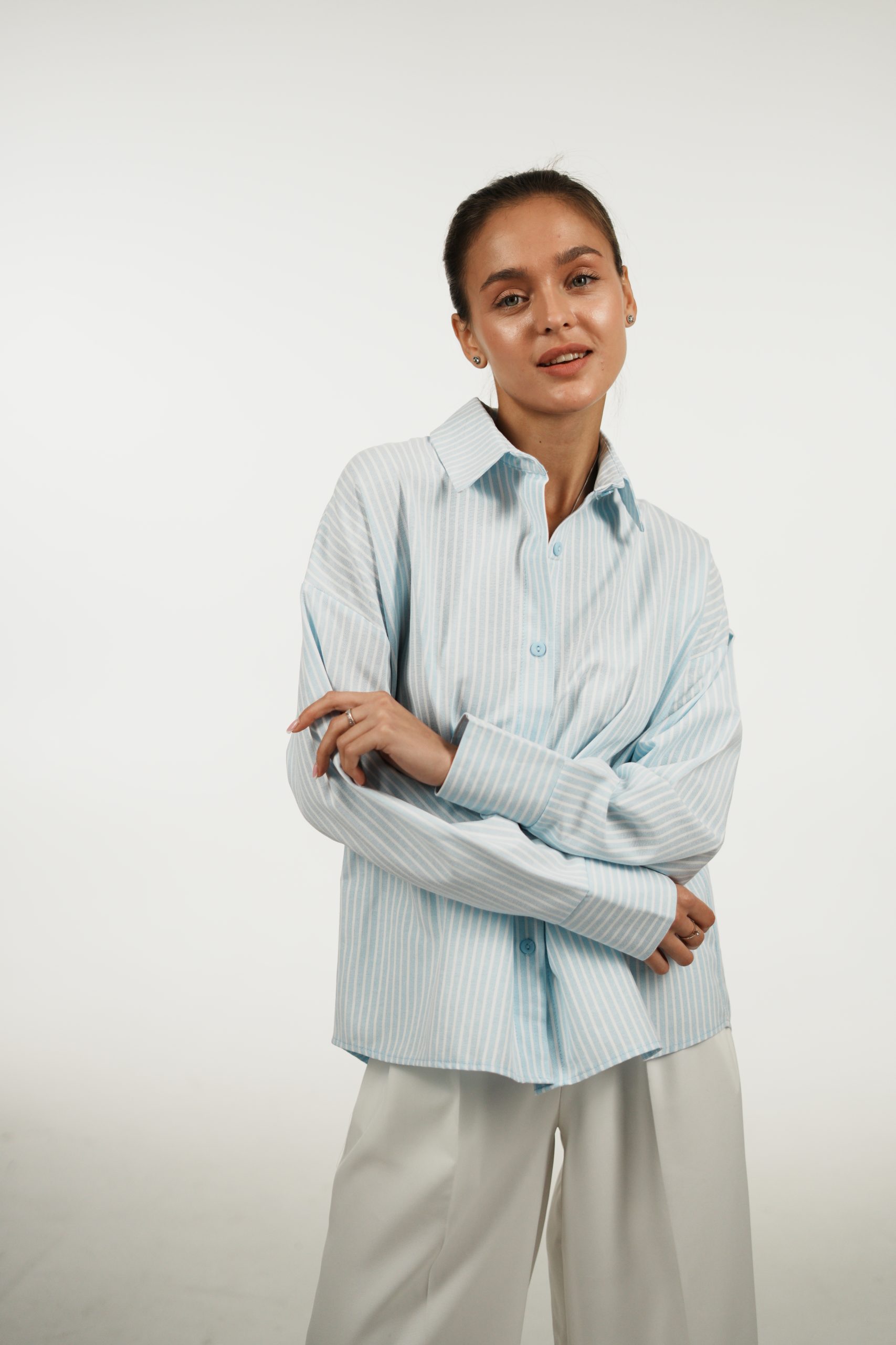 Рубашка хлопковая в полоску