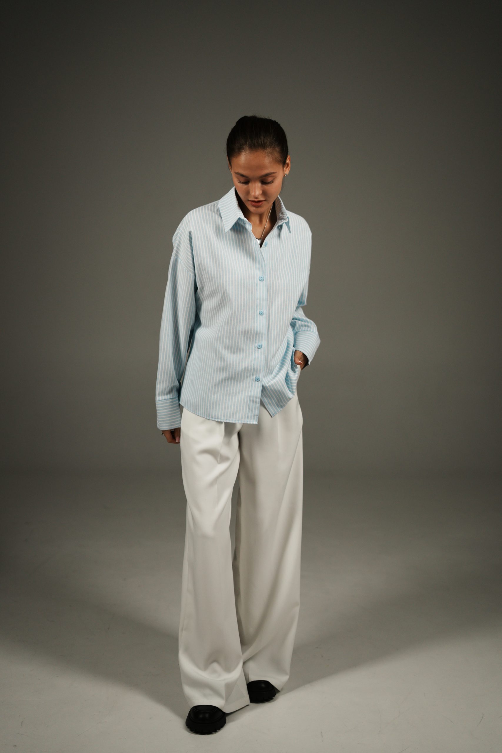 Рубашка хлопковая в полоску