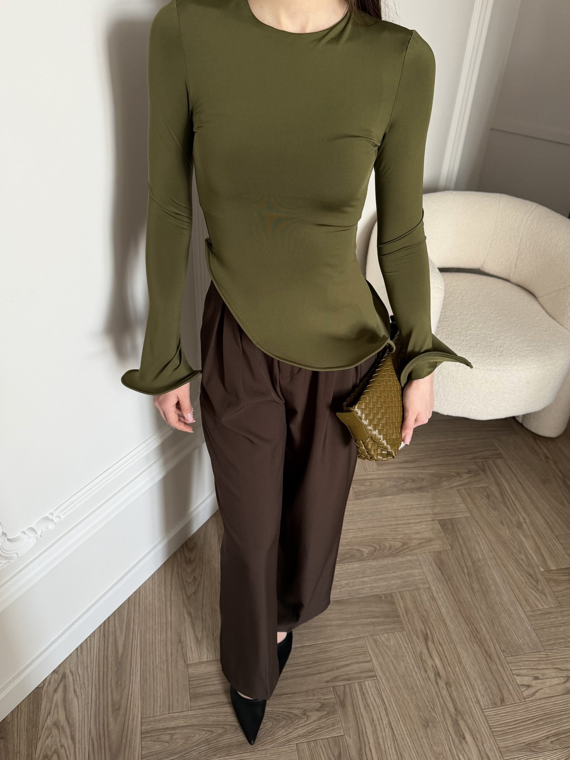 Лонгслив с воланами