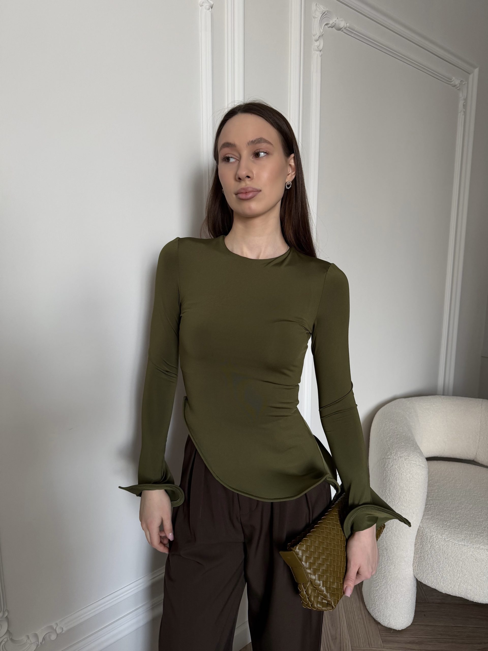 Лонгслив с воланами