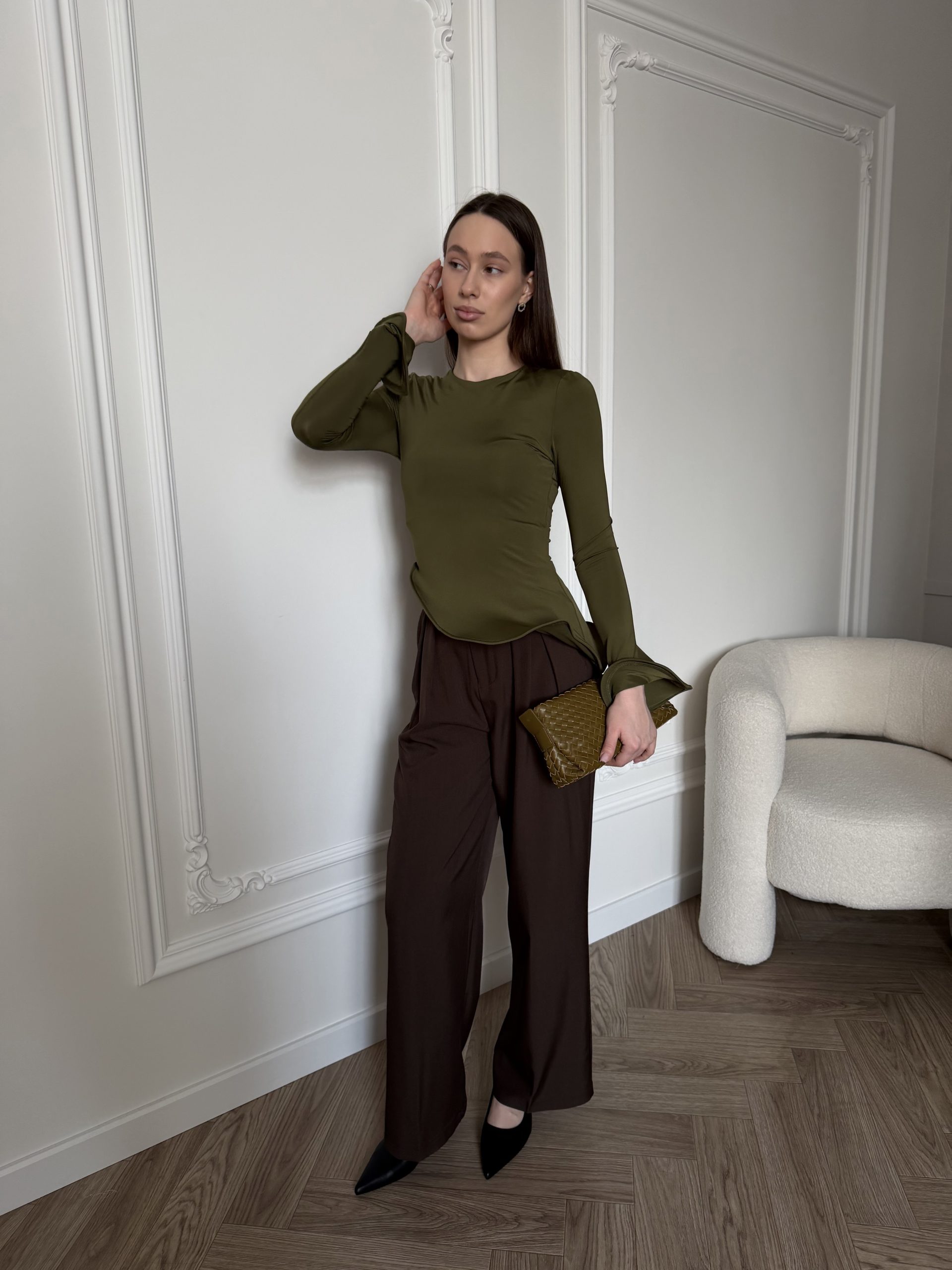 Лонгслив с воланами