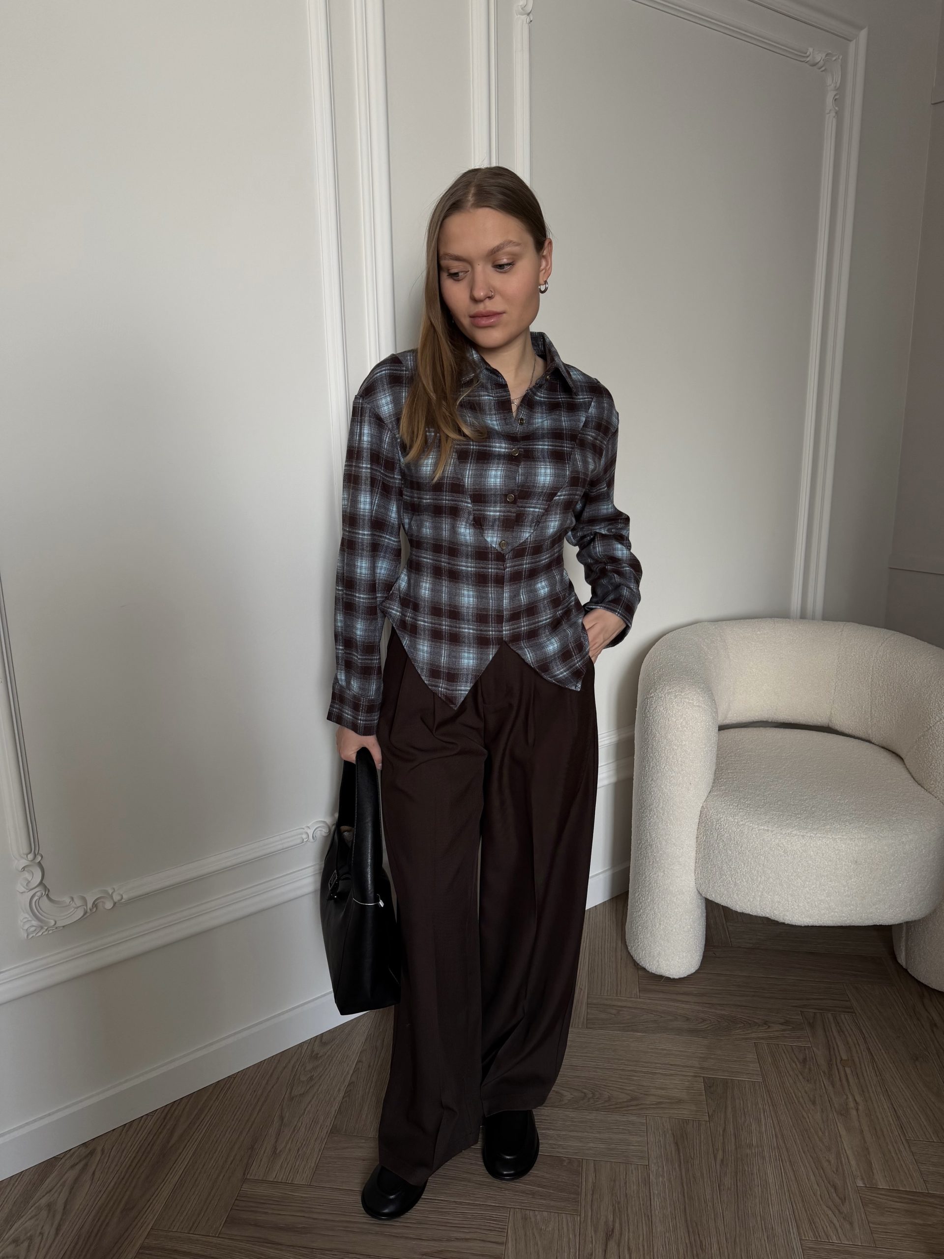 Рубашка приталенная в клетку