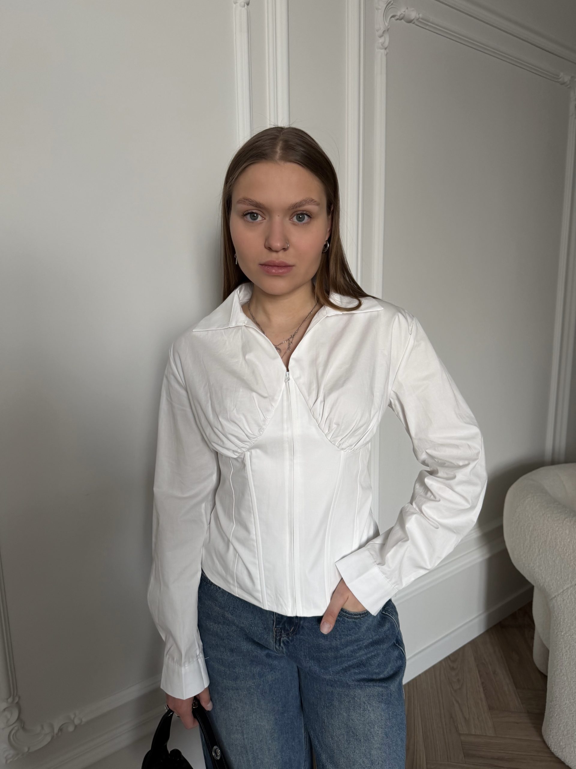 Рубашка приталенная однотонная