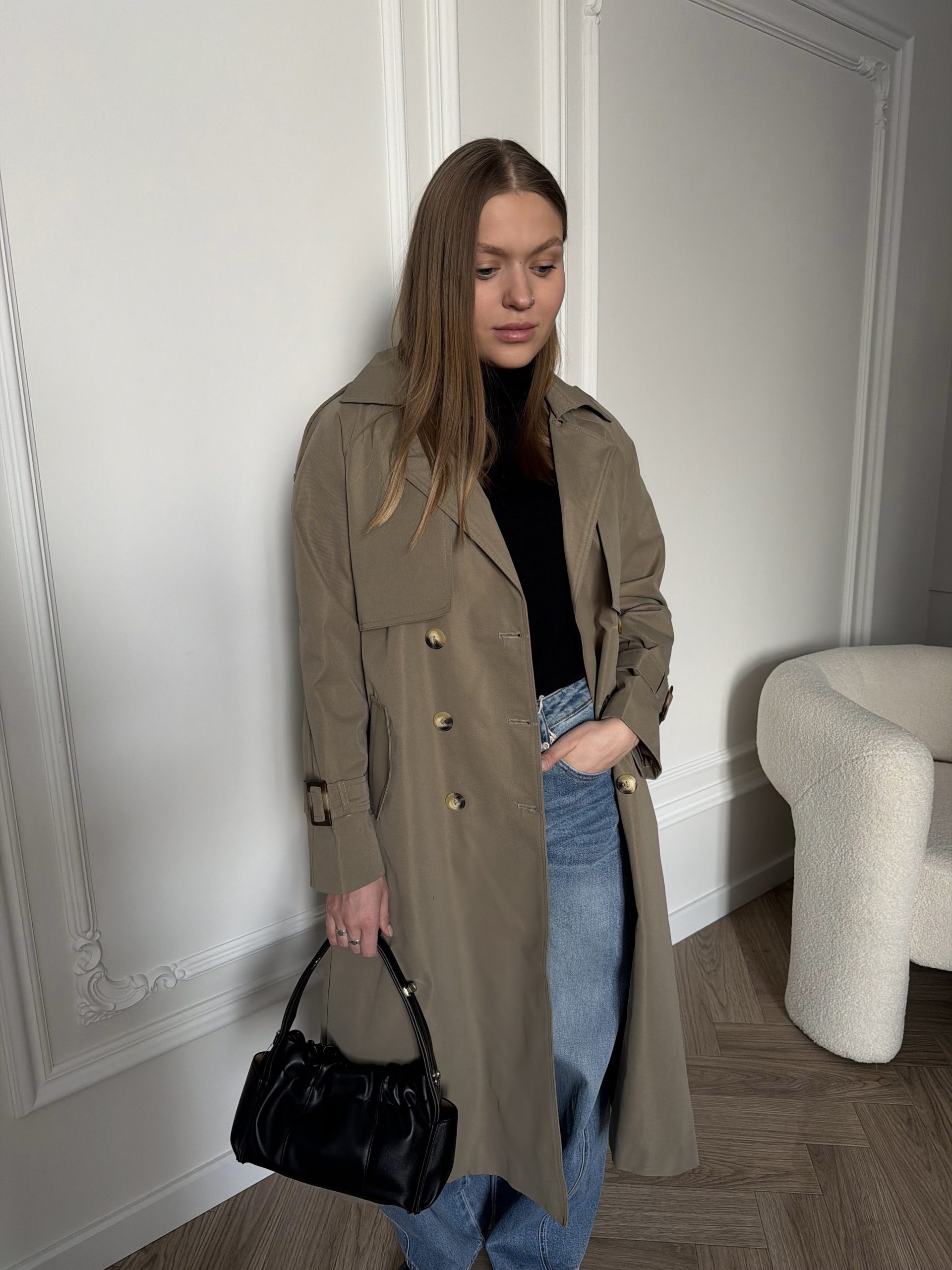 Тренч хаки весна