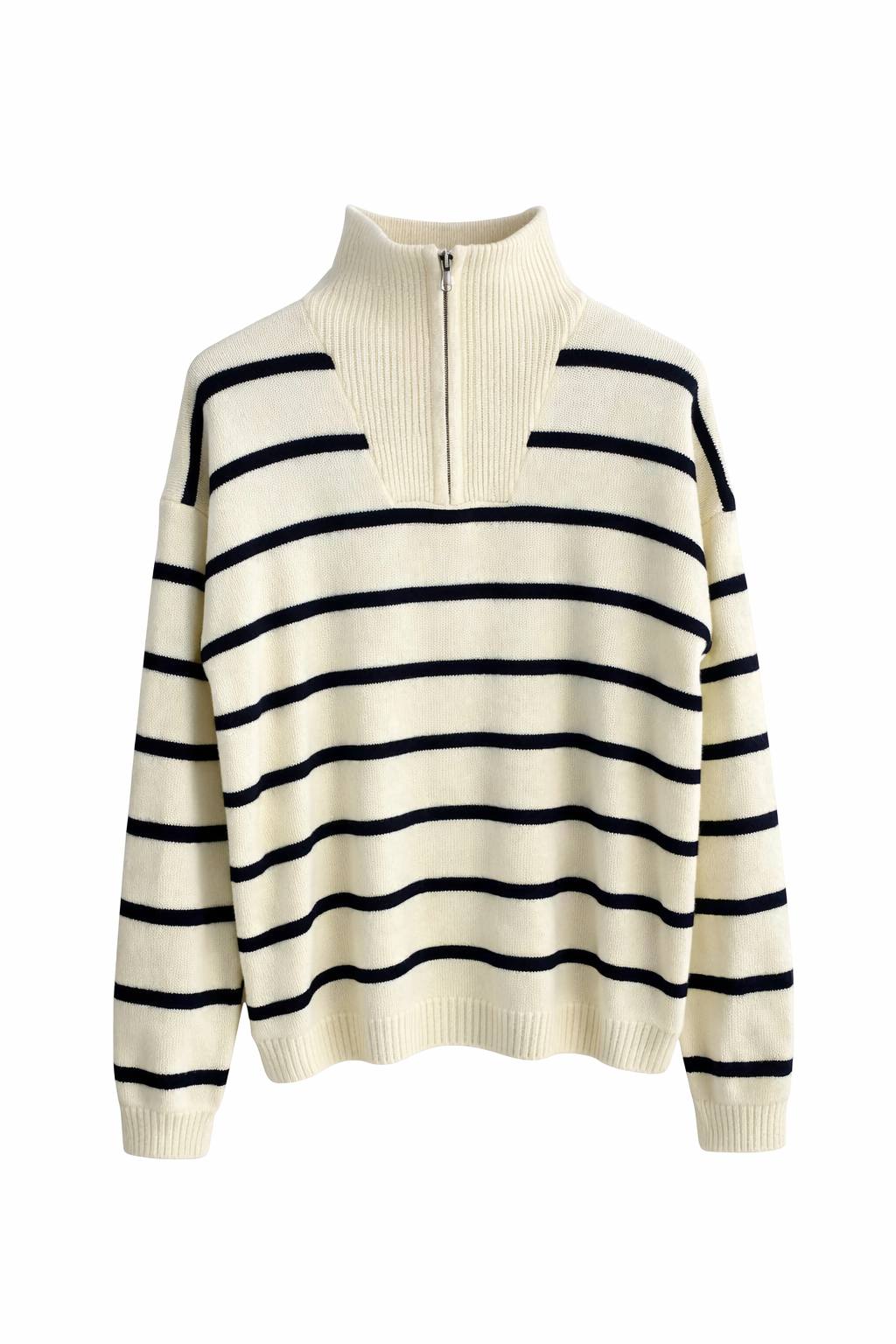 Кофта с замком в полоску