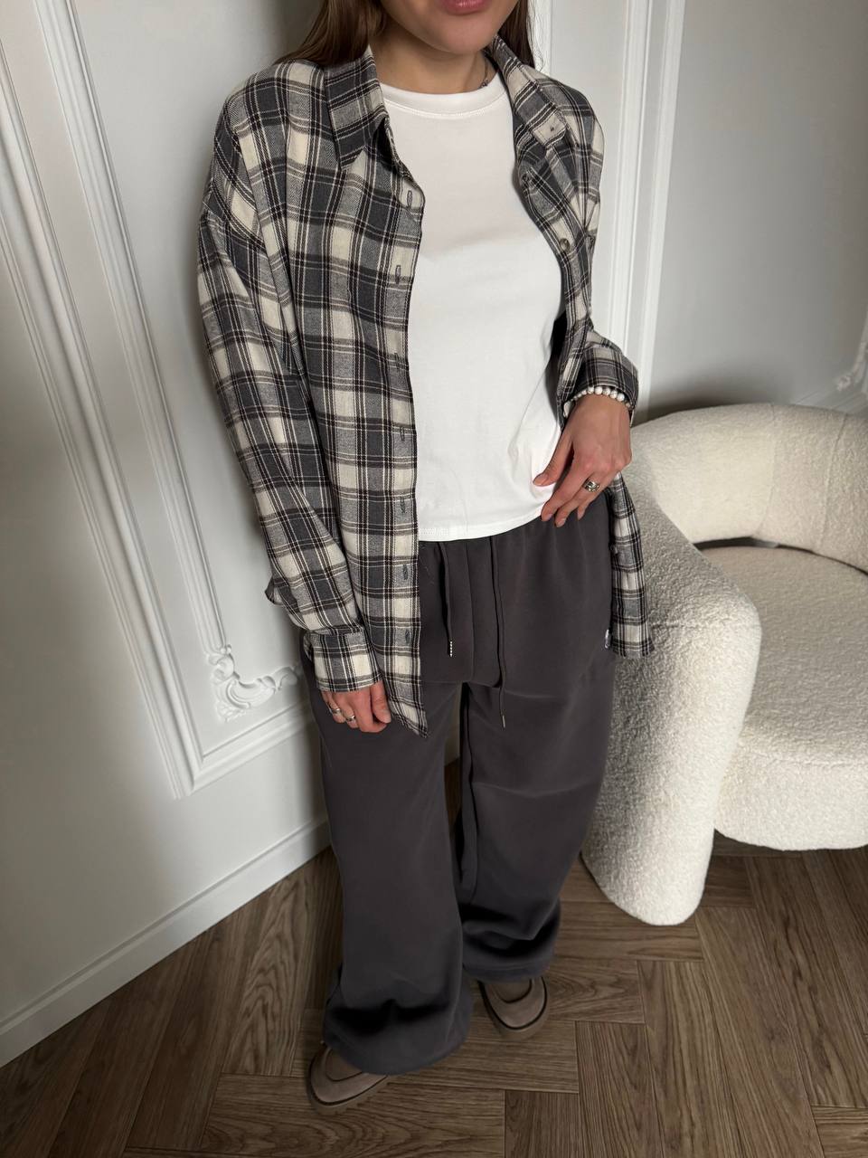 Рубашка в клетку TUO MONDO (серый)