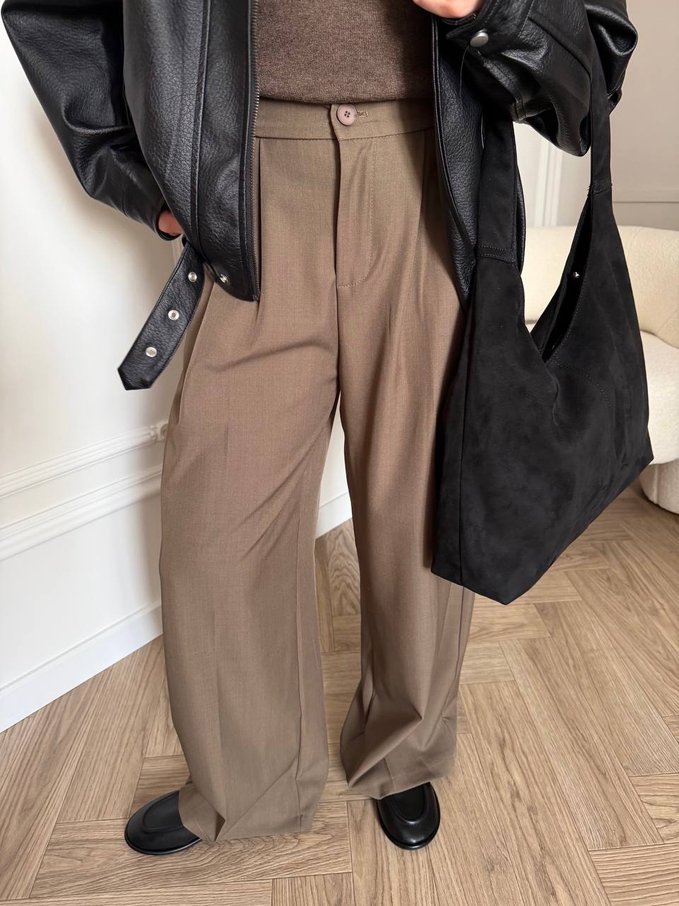 Брюки палаццо широкие