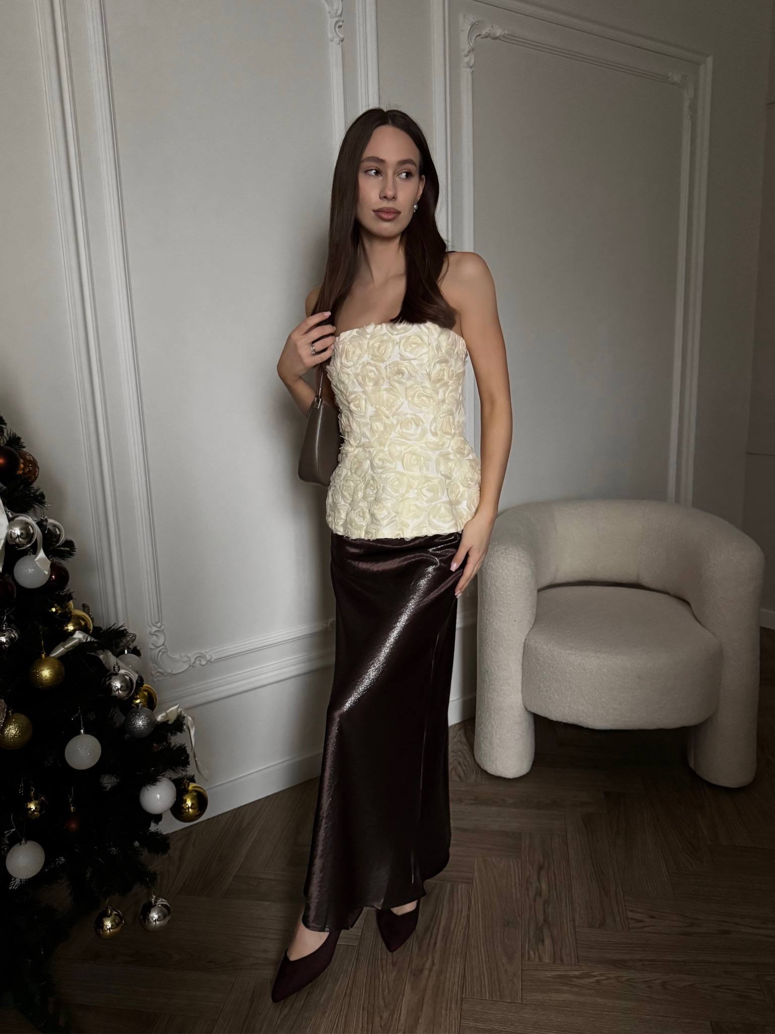 Юбка атласная