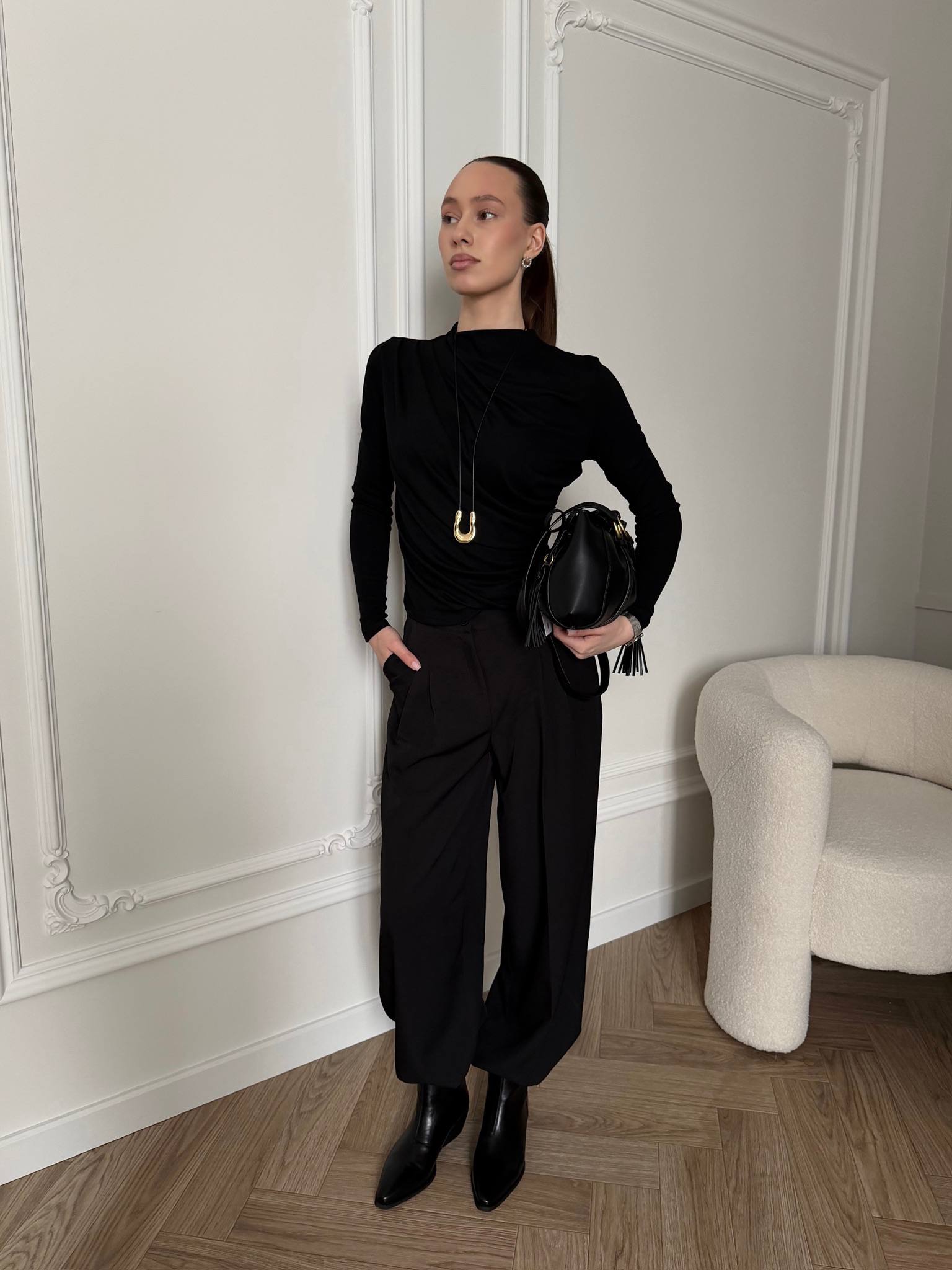 Лонгслив черный