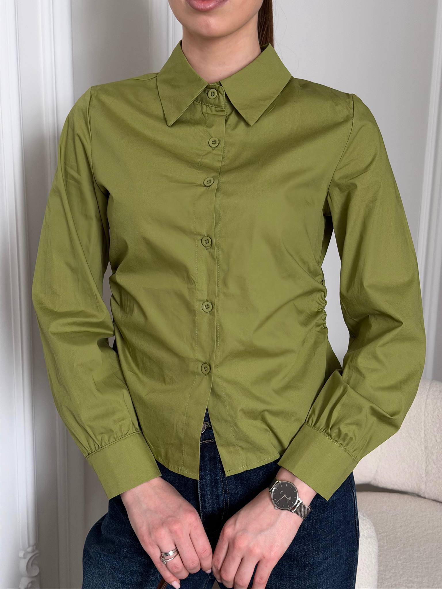 Рубашка приталенная хлопок