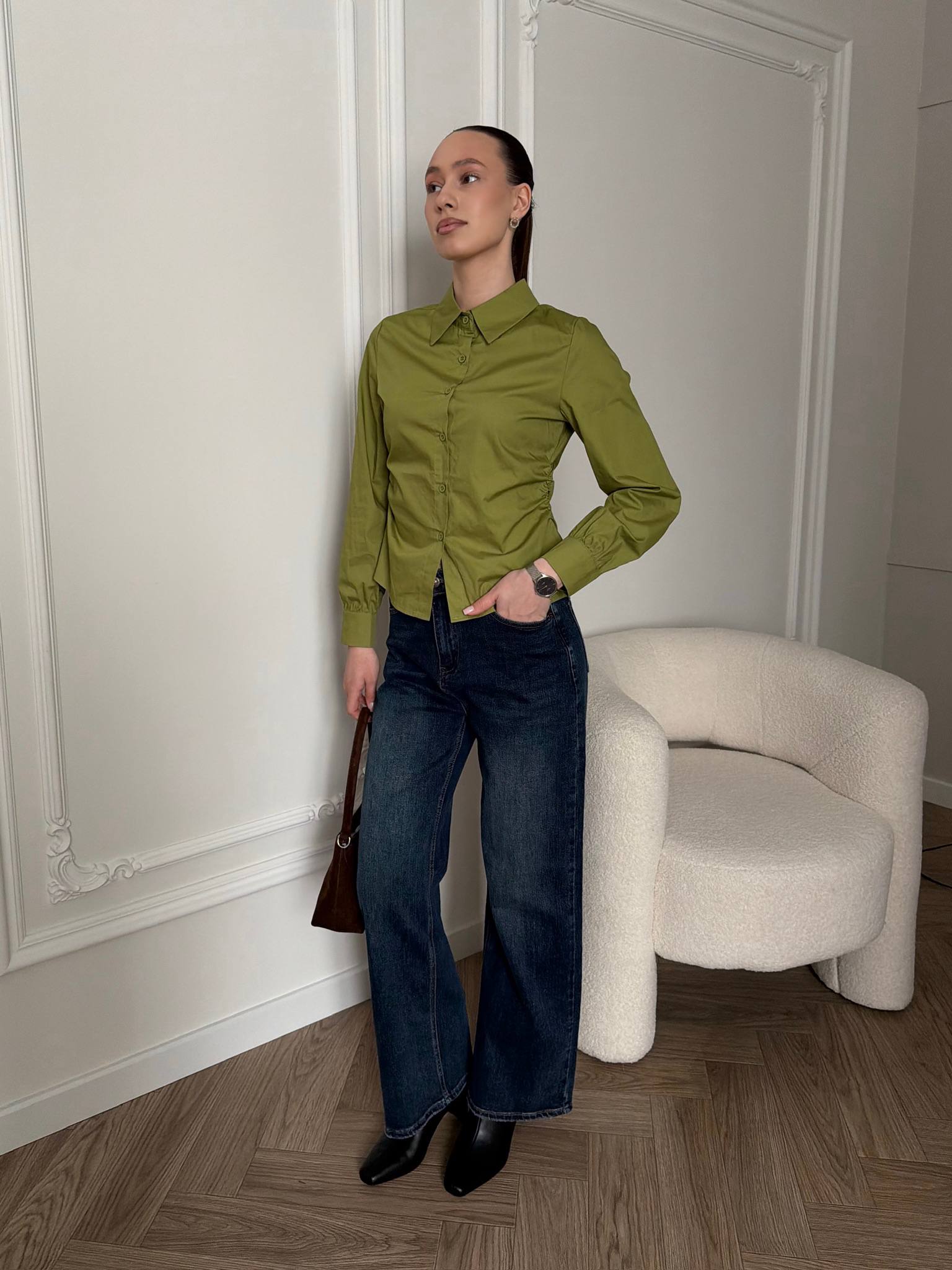 Рубашка приталенная хлопок