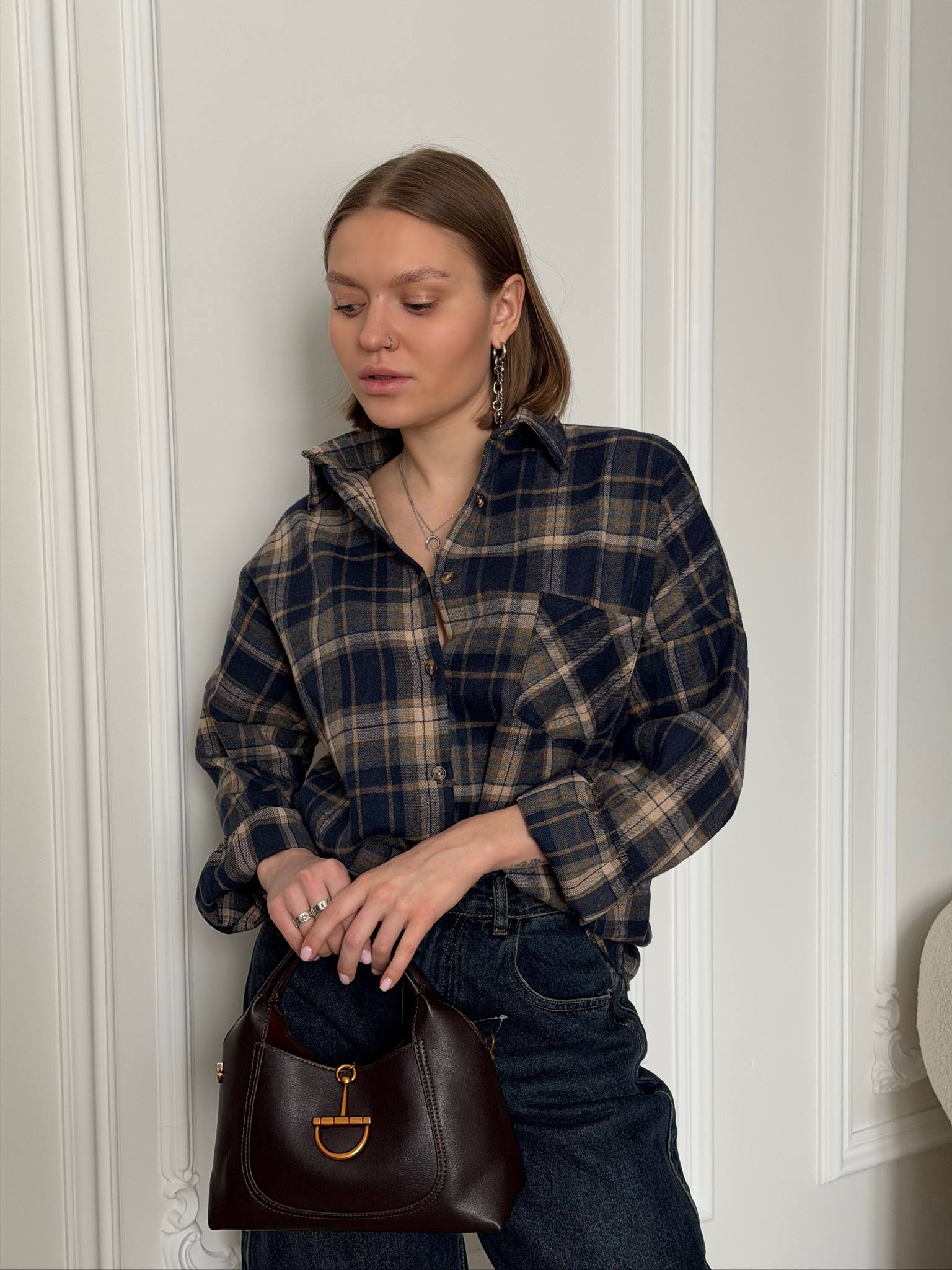 Рубашка в клетку оверсайз