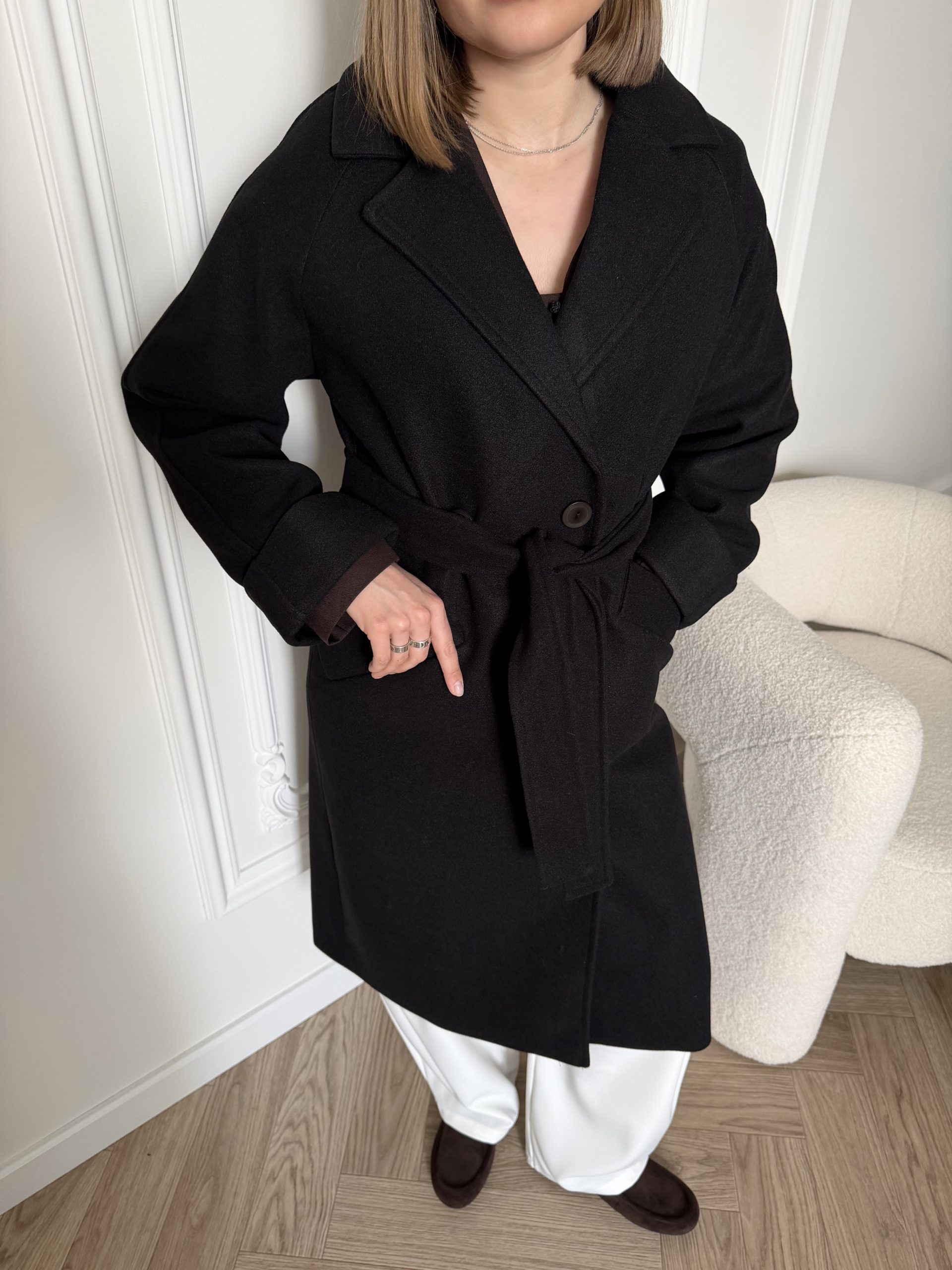 Пальто черное