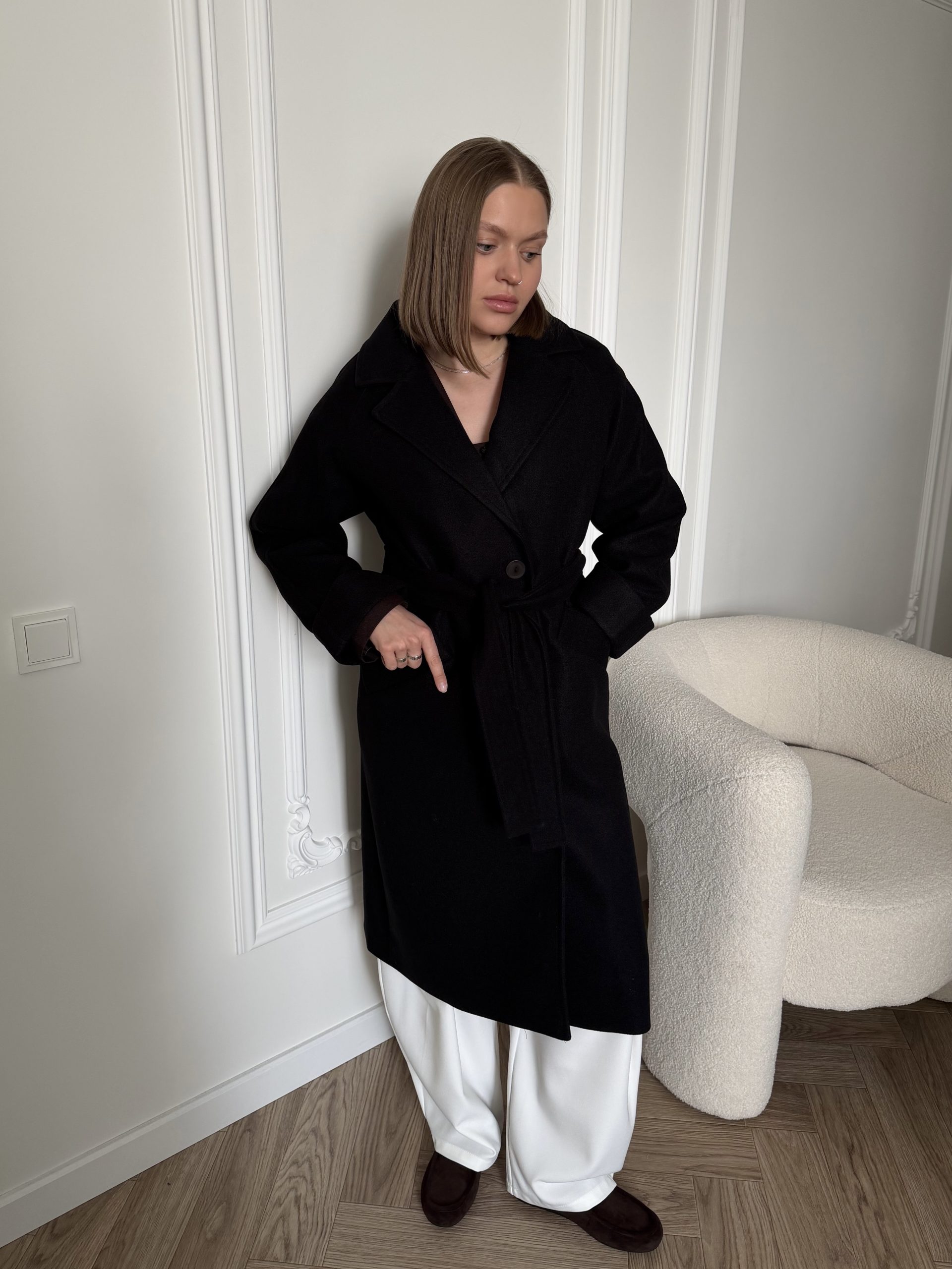 Пальто черное