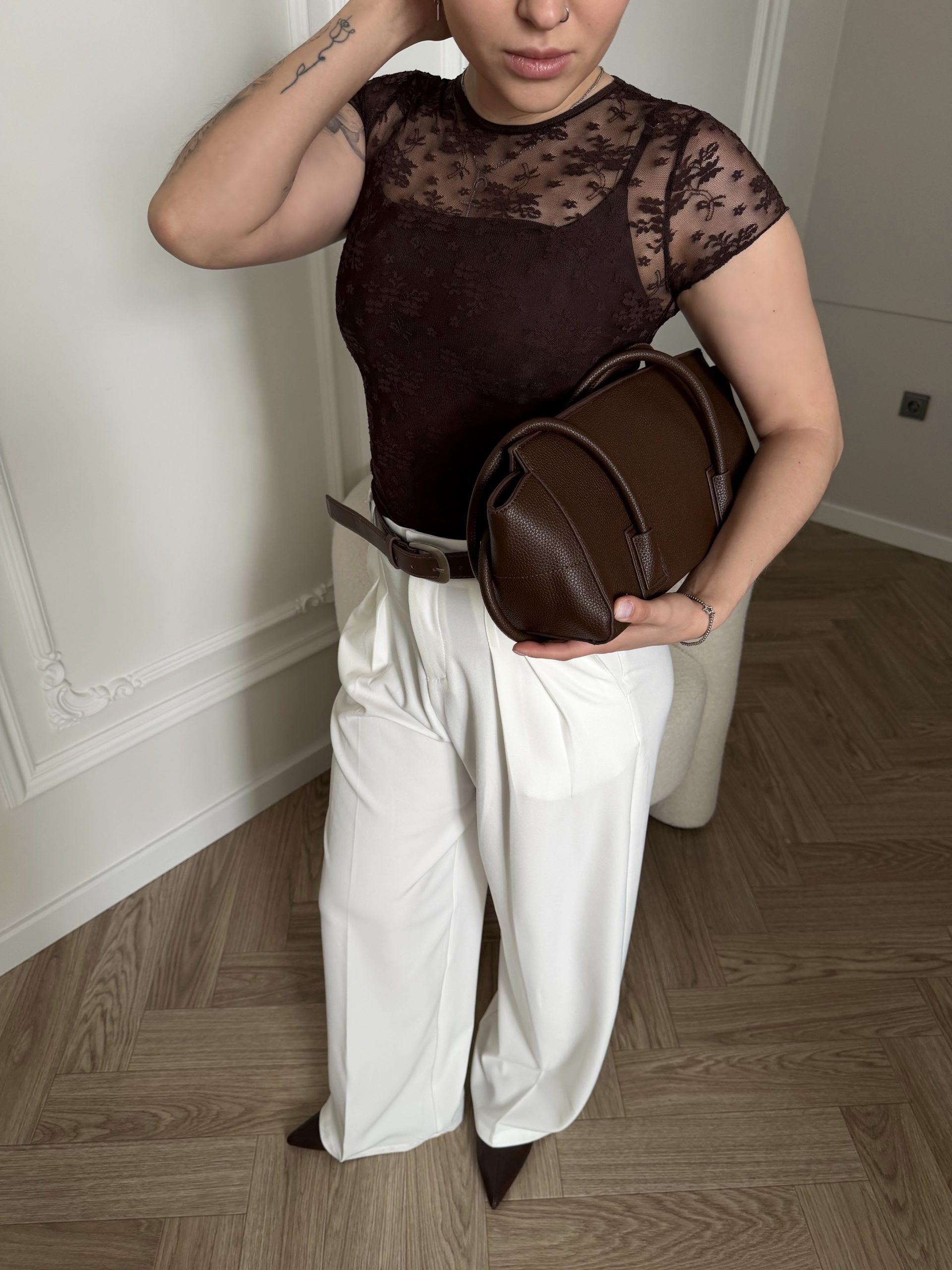 Брюки широкие белые