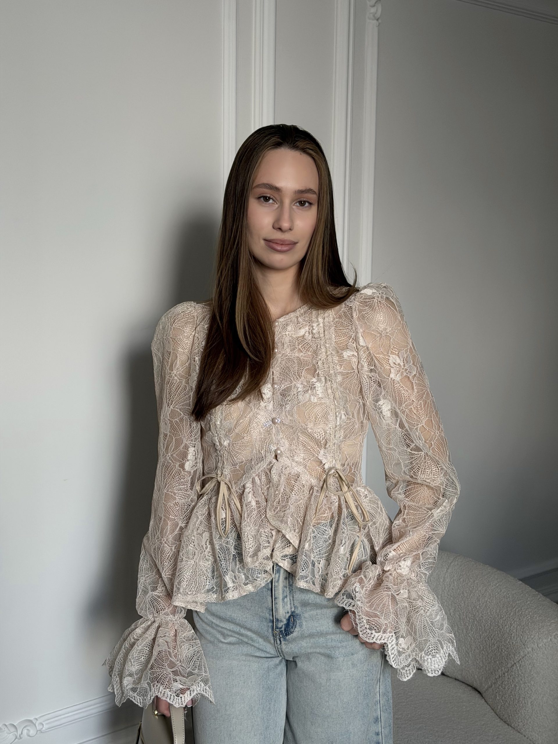 Блуза прозрачная кружевная